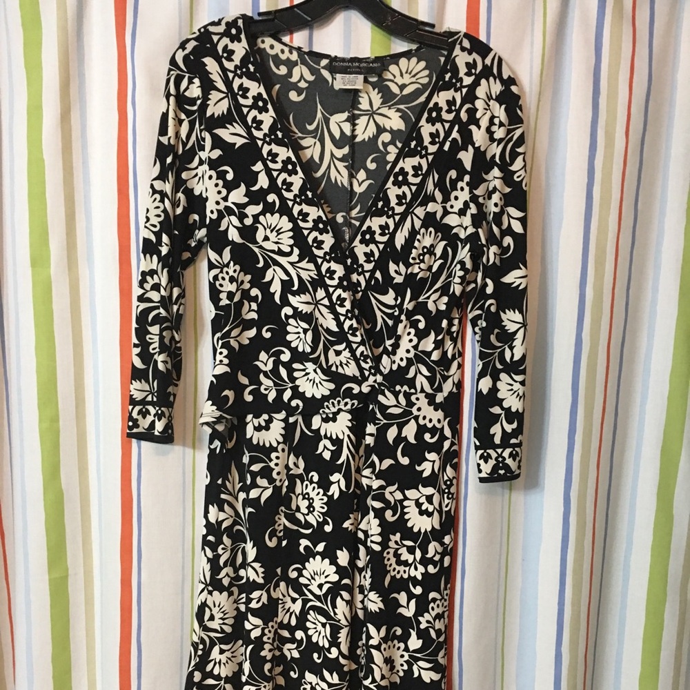 Donna Morgan Pretty Black/White Print Dress